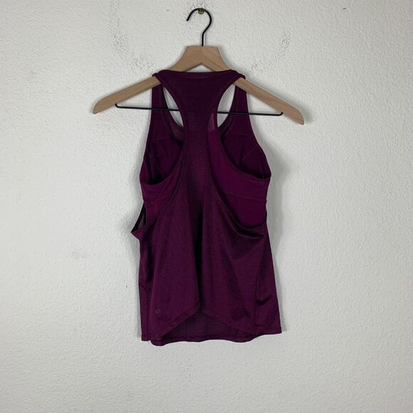 Lululemon Burgundy Tank Built-In Bra Size 4 Athletic Workout Top - Picture 8 of 8